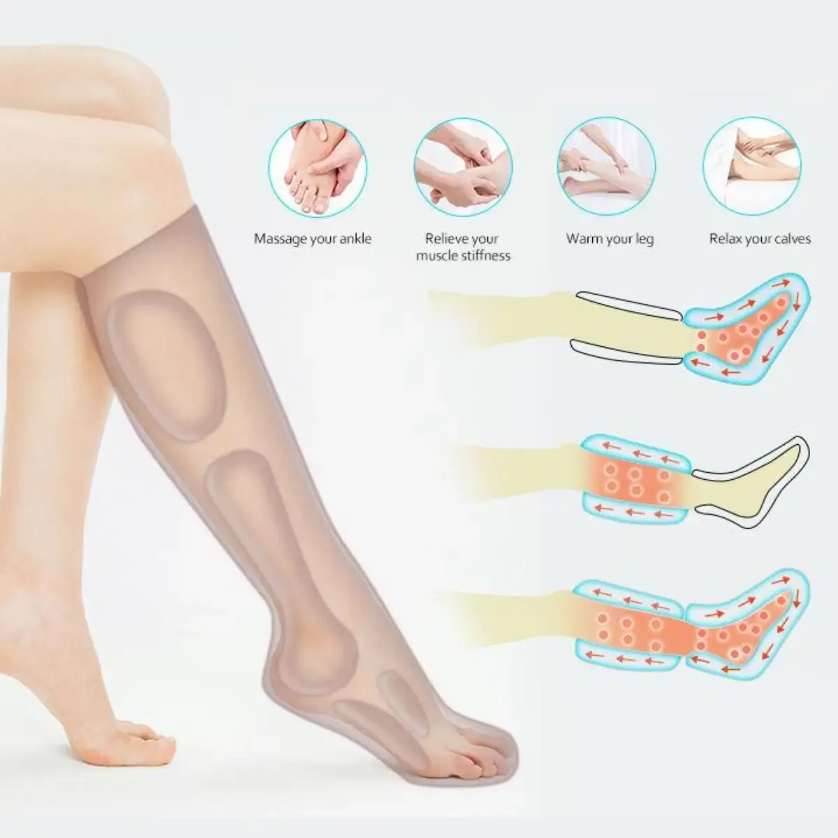 Масажер для ніг UPGRADE Апарат для пресотерапії та лімфодренаж ніг - Зображення 4