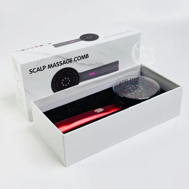 Масажер-гребінець для росту та покращення стану волосся Massage and Nourish, масажна гребінець для голови XL-1313 - Зображення 9