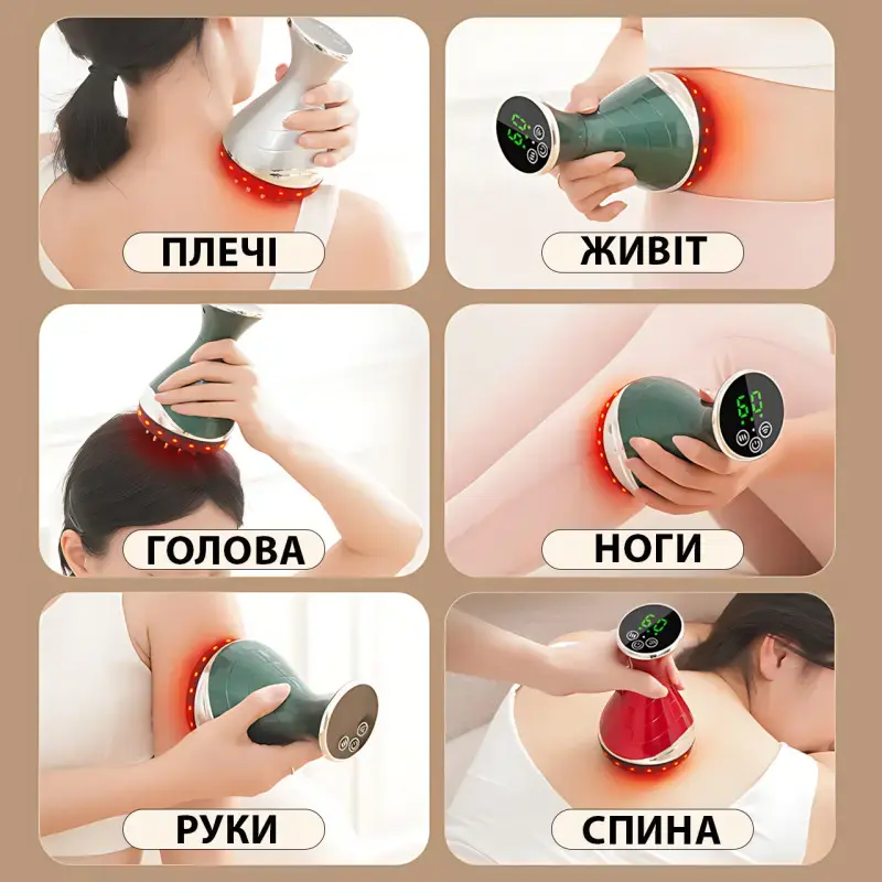 Масажер зігріваючий Massage instrument LY-812 з електростимуляцією вібромасажем 25 режимів - Зображення 4