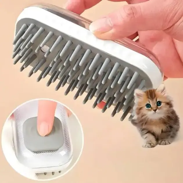 Масажна силіконова щітка для тварин з відсіком для шампуню/ Щітка-масажер для собак та кішок AND XL-907 - Зображення 2