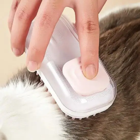 Масажна силіконова щітка для тварин з відсіком для шампуню/ Щітка-масажер для собак та кішок AND XL-907 - Зображення 4