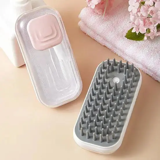 Масажна силіконова щітка для тварин з відсіком для шампуню/ Щітка-масажер для собак та кішок AND XL-907 - Зображення 6