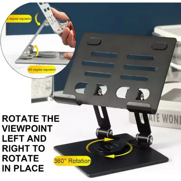 Металева настільна підставка для планшета 360 градусів - Зображення 6