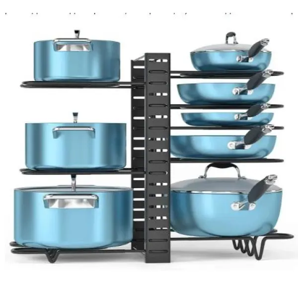 Металевий, регульований органайзер - підставка JYH для кришок, каструль та сковорідок, чорний (JYH-L-12041) - Зображення 2