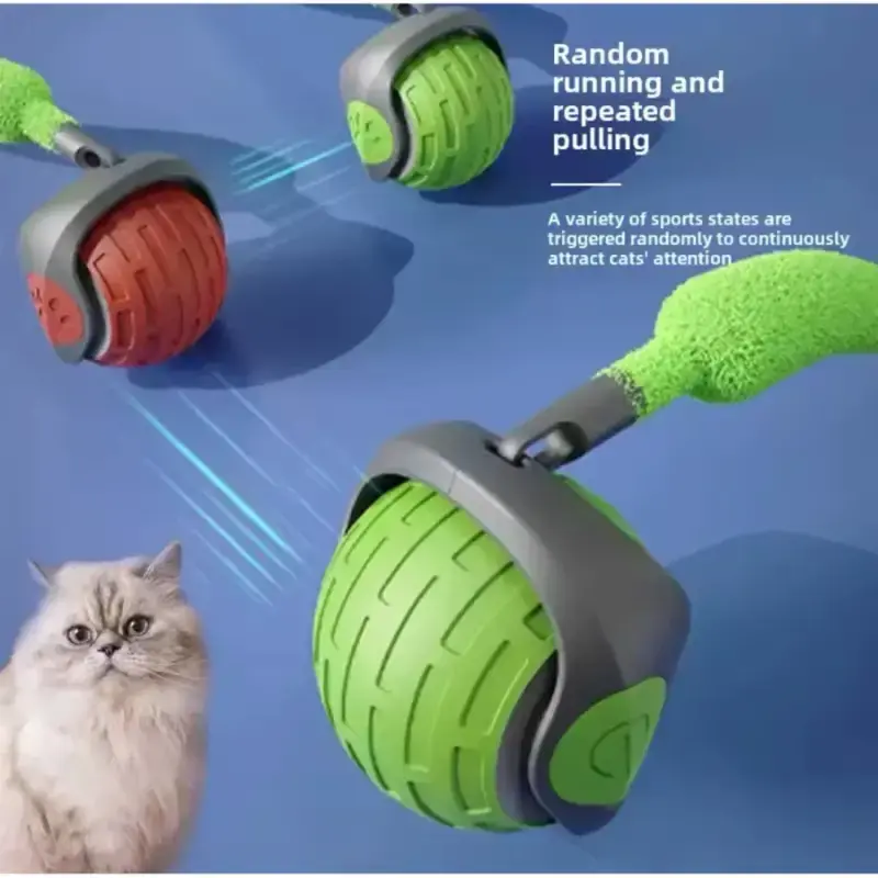 М'яч для кішок з пухнастою гусячою подушкою, інтерактивний кумедний, Cat toy ball AND XL1247 - Зображення 2