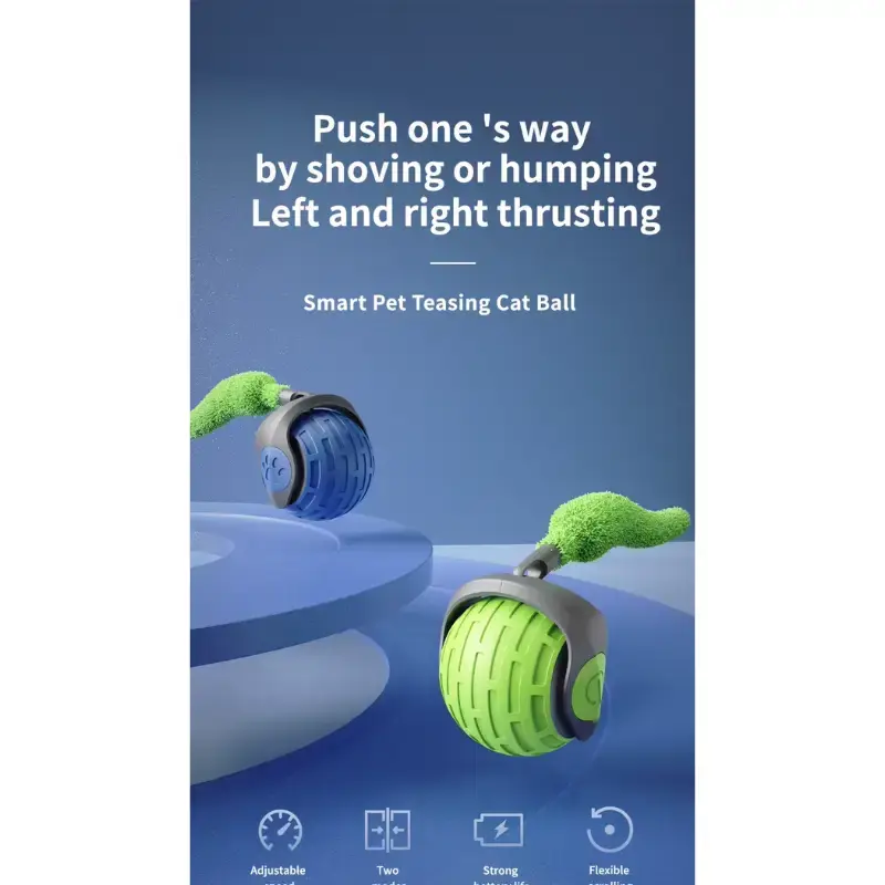 М'яч для кішок з пухнастою гусячою подушкою, інтерактивний кумедний, Cat toy ball AND XL1247 - Зображення 7