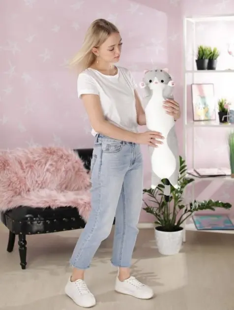 коричневий М'яка Іграшка Кіт Довгий 90см Подушка Обнімашка - Зображення 3