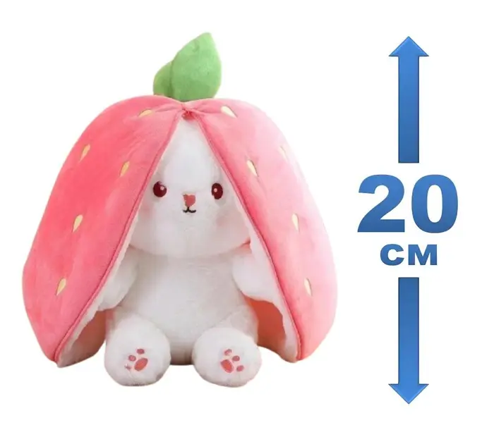 М'яка іграшка кролик-трансформер зайчик у полуниці - Зображення 4