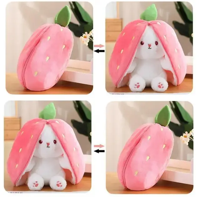 М'яка іграшка кролик-трансформер зайчик у полуниці - Зображення 3