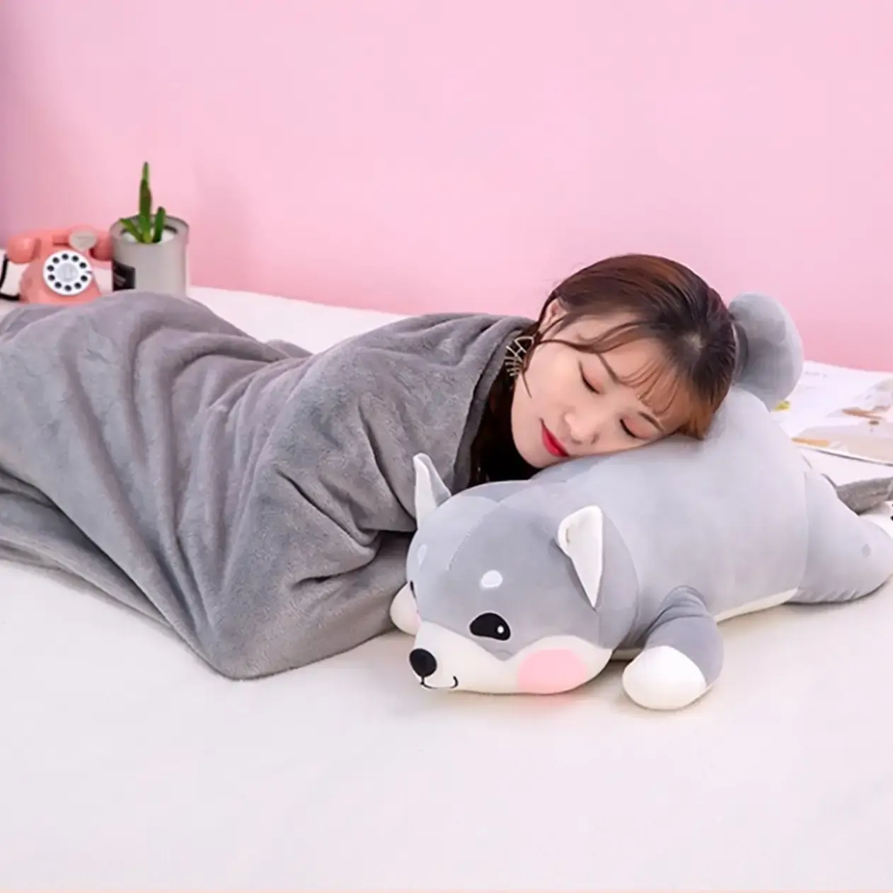 М'яка іграшка з пледом 1×1,5 м, подушка 50 см Дитяча іграшка-плед 3в1 - Зображення 4