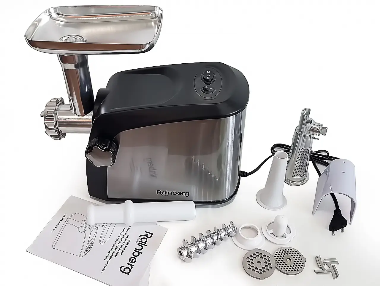 М'ясорубка Rainberg RB-673 3800W електрична з реверсом + соковитискач - Зображення 3