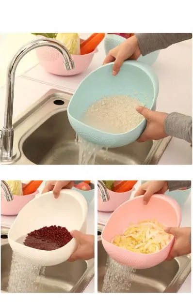 Миска для миття фруктів, рису та овочів Best Kitchen Миска 22 см - Зображення 4