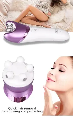 Багатофункціональний електричний епілятор DSP 70019 6в1 тримач пилка масажер очищувач - Зображення 4