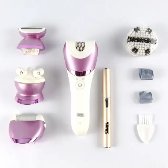 Багатофункціональний електричний епілятор DSP 70019 6в1 тримач пилка масажер очищувач - Зображення 6