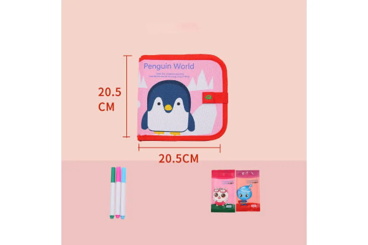 Багаторазовий альбом для малювання із фломастерами – Penguin World