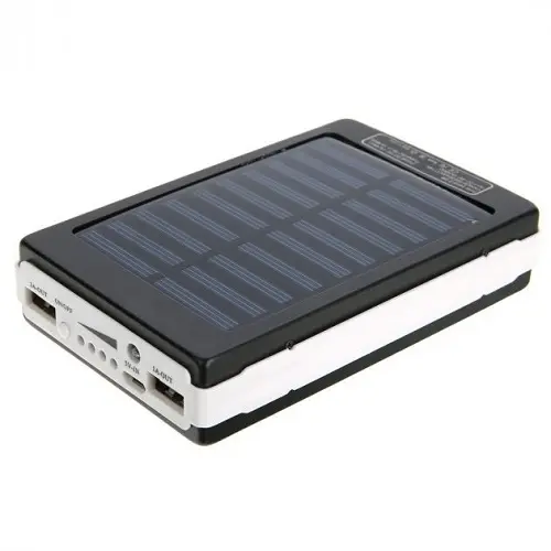 Портативна зарядка Power Bank Metal Led Solar 20000 mah Сонячна панель + Ліхтар - Зображення 3