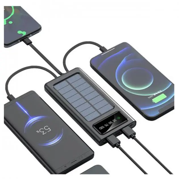 Мобільна зарядка Power Bank на сонячній батареї UKC 10000 mAh Solar - Зображення 4