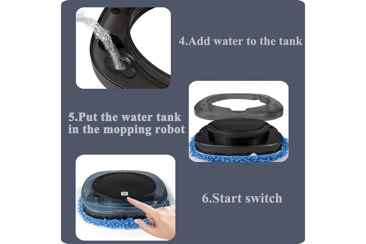 Миючий робот-пилосос INTELEGENT AUTOMATIC BRUSH MOPPER (22*22*6 см) Робот-пилосос для великого будинку - Зображення 3