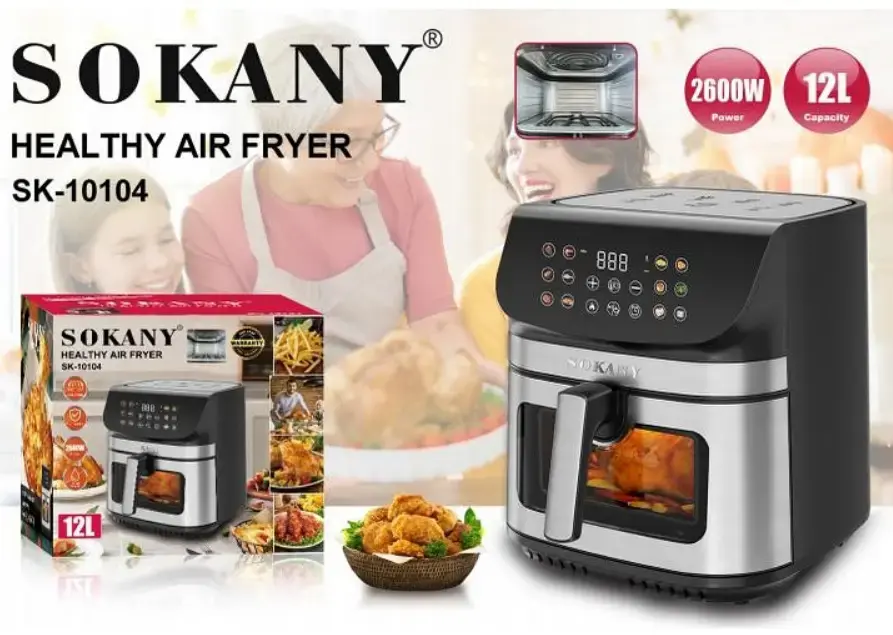 Потужна аерофритюрниця SOKANY 12 л 2600 Вт - Зображення 3