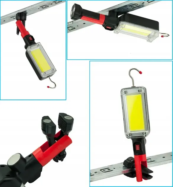 Потужний ліхтар акумуляторний ZJ-8859 Pro COB 20Ват з магнітом та гачком для підвішування - Зображення 7