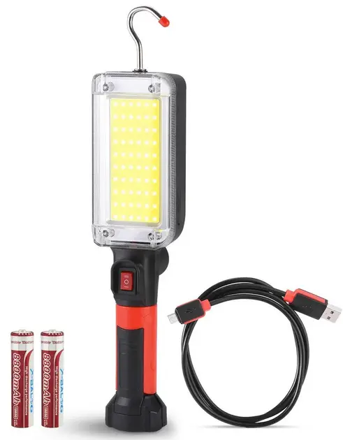 Потужний ліхтар акумуляторний ZJ-8859 Pro COB 20Ват з магнітом та гачком для підвішування - Зображення 2