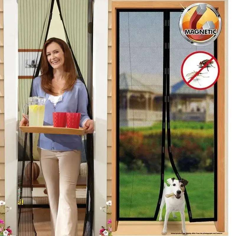 Москітна сітка на магнітах Magic Mesh, Антимоскітна штора на двері, Сітка проти москітів 210х100 см - Зображення 5