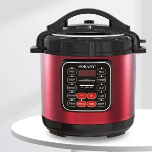 Мультиварка електрична на 5 л потужністю 1000 Вт. Sokany SK-2402 Червона Скороварка на 10 програм