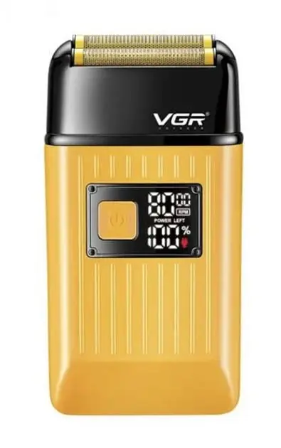 Чоловіча акумуляторна електробритва VGR V-357 шейвер для сухого та вологого гоління, Waterproof IPX6, висувний триммер, LED Display - Зображення 2