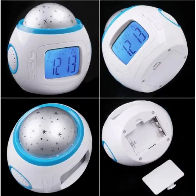 Нічник-проектор зоряного неба з годинником 1038 - Зображення 6