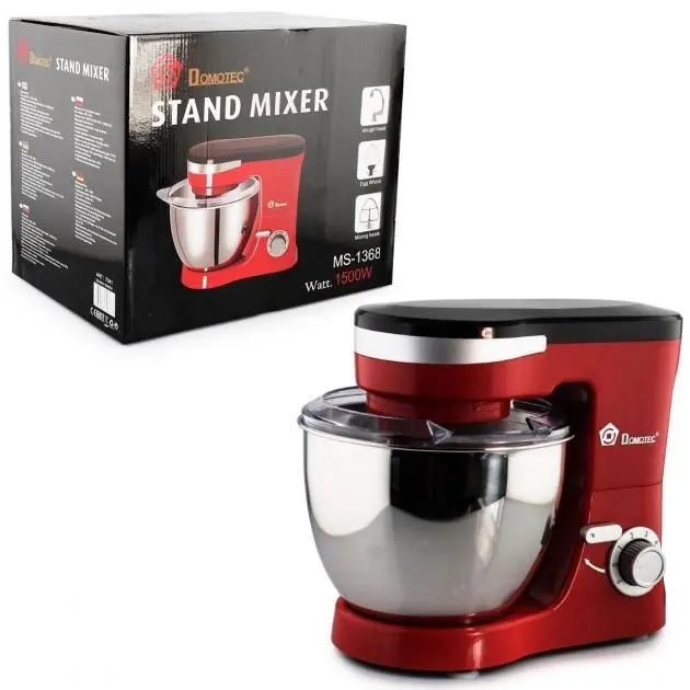 Міксер Domotec MS-1368 / швидкостей 6 / чаша 4л / 1500W - Зображення 8