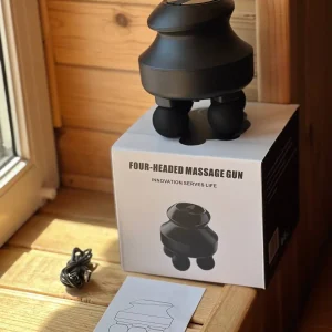 Мінімасажер для глибоких тканин / Електричний ручний масажер з 4 головками для м’язів спини, шиї, голови