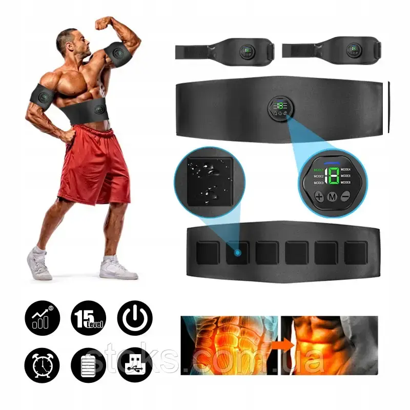 Міостимулятор, пояс для преса + пульт + розширювач - Зображення 3