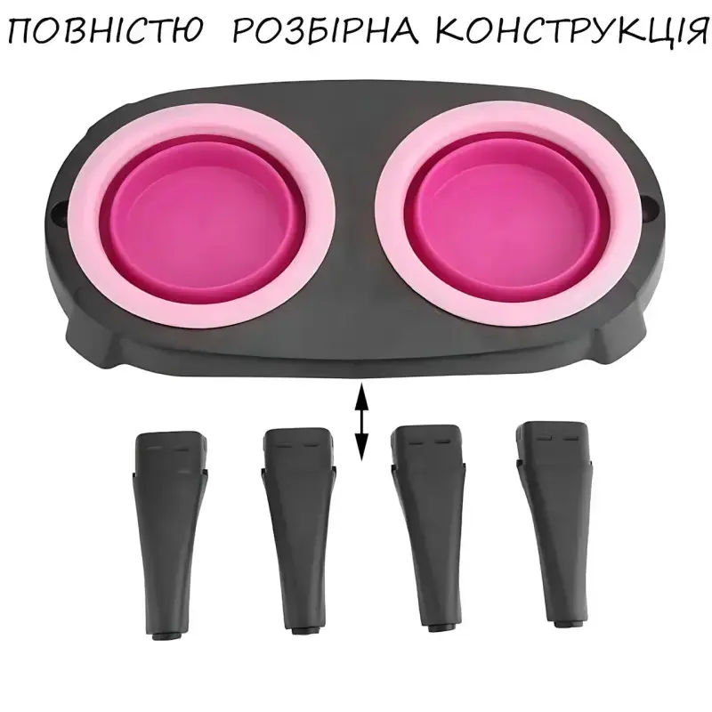Миска Pet Bowl Set подвійна на складній підставці для собак та котів - Зображення 5