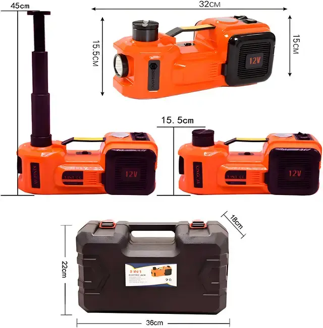 Набір електродомкрат+компресор+ліхтар до 5 тонн потужність 180w ZSY03-X 12V - Зображення 5