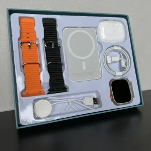 Набір 5 в 1 годинник + навушники + бездротовий павербанк + кабель для бездротової зарядки телефону + зарядний пристрій