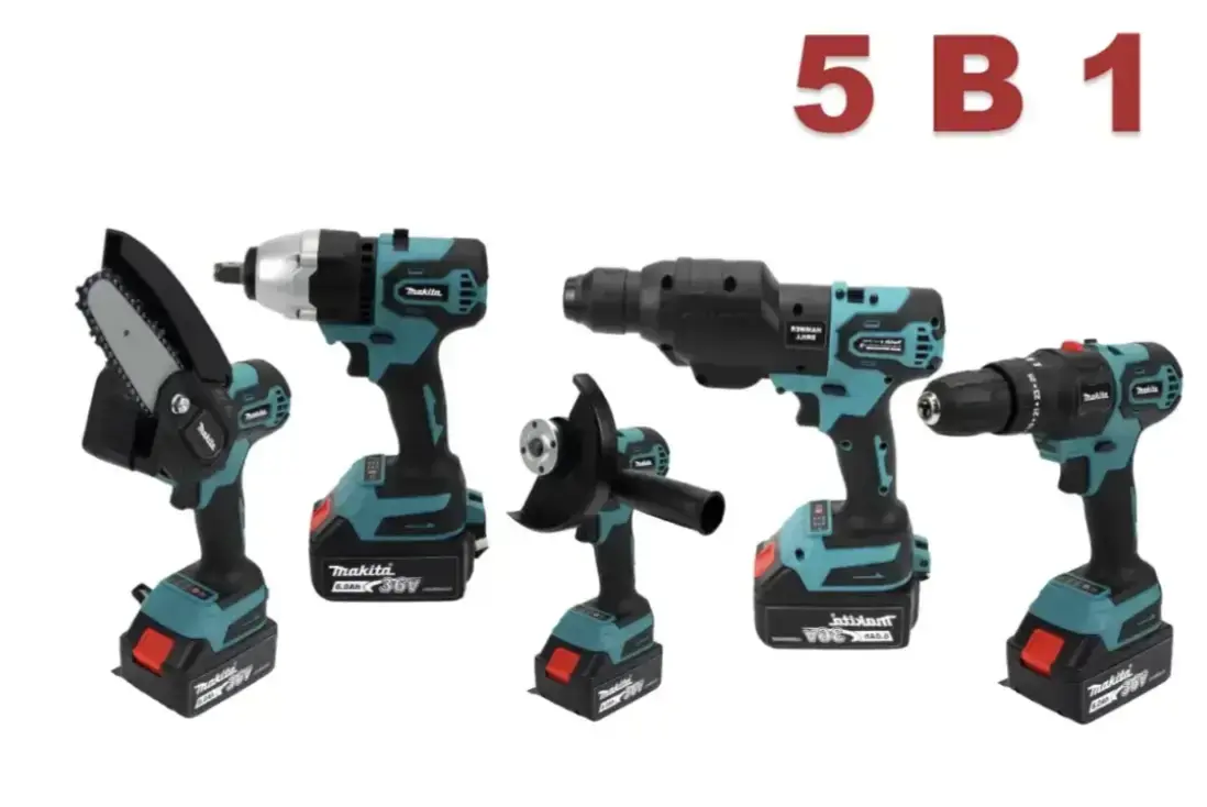 Набір 5в1 акумуляторних електроінструментів з 2 АКБ у кейсі - Зображення 2