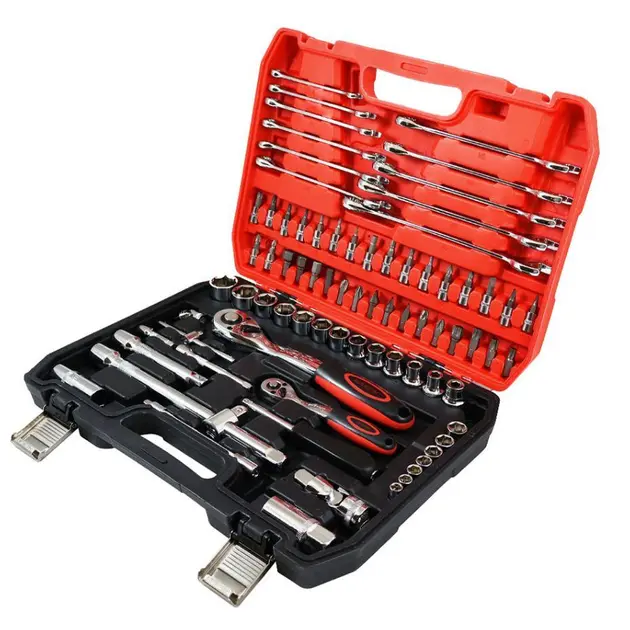 Набір 78 інструментів із хром-ванадієвої сталі в пластиковому кейсі CR-V 78 PCS - Зображення 2