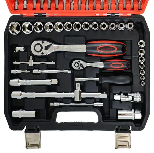 Набір 78 інструментів із хром-ванадієвої сталі в пластиковому кейсі CR-V 78 PCS - Зображення 4