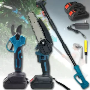Набір акумуляторного інструменту Секатор 36 В + Акумуляторна мініпила 6″+ Штанга (Ножиці садові)
