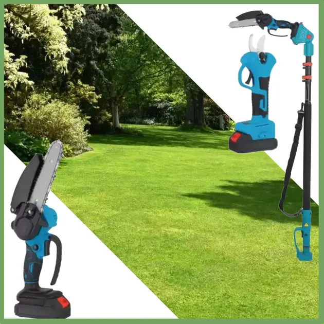 Набір акумуляторного інструменту Секатор 36 В + Акумуляторна мініпила 6"+ Штанга (Ножиці садові) - Зображення 3