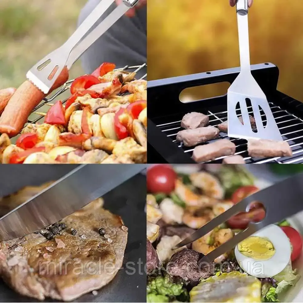 Набір аксесуарів для барбекю 4 предмета в чохлі - Зображення 3