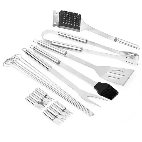 Набір для барбекю grilljoy 20 шт., набір для барбекю з нержавіючої сталі в алюмінієвому футлярі для зберігання, професійний набір для барбекю - Зображення 3