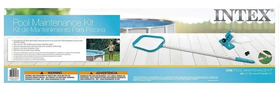 Набір для чищення басейну Intex 28002 (насадка-пилосос, сачок, телескопічна ручка) - Зображення 9