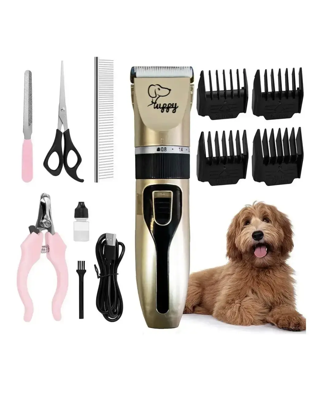 Набір для грумінгу SN-230 Pet Grooming Hair Clipper Kit тример для тварин машинка для стрижки собак та котів - Зображення 4