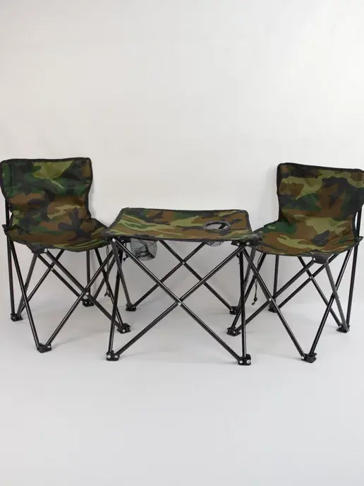 Набір для пікніка стіл та стільці 2шт у сумці / Туристичний столик зі стільцями / Складаний стіл та стільці - Зображення 3