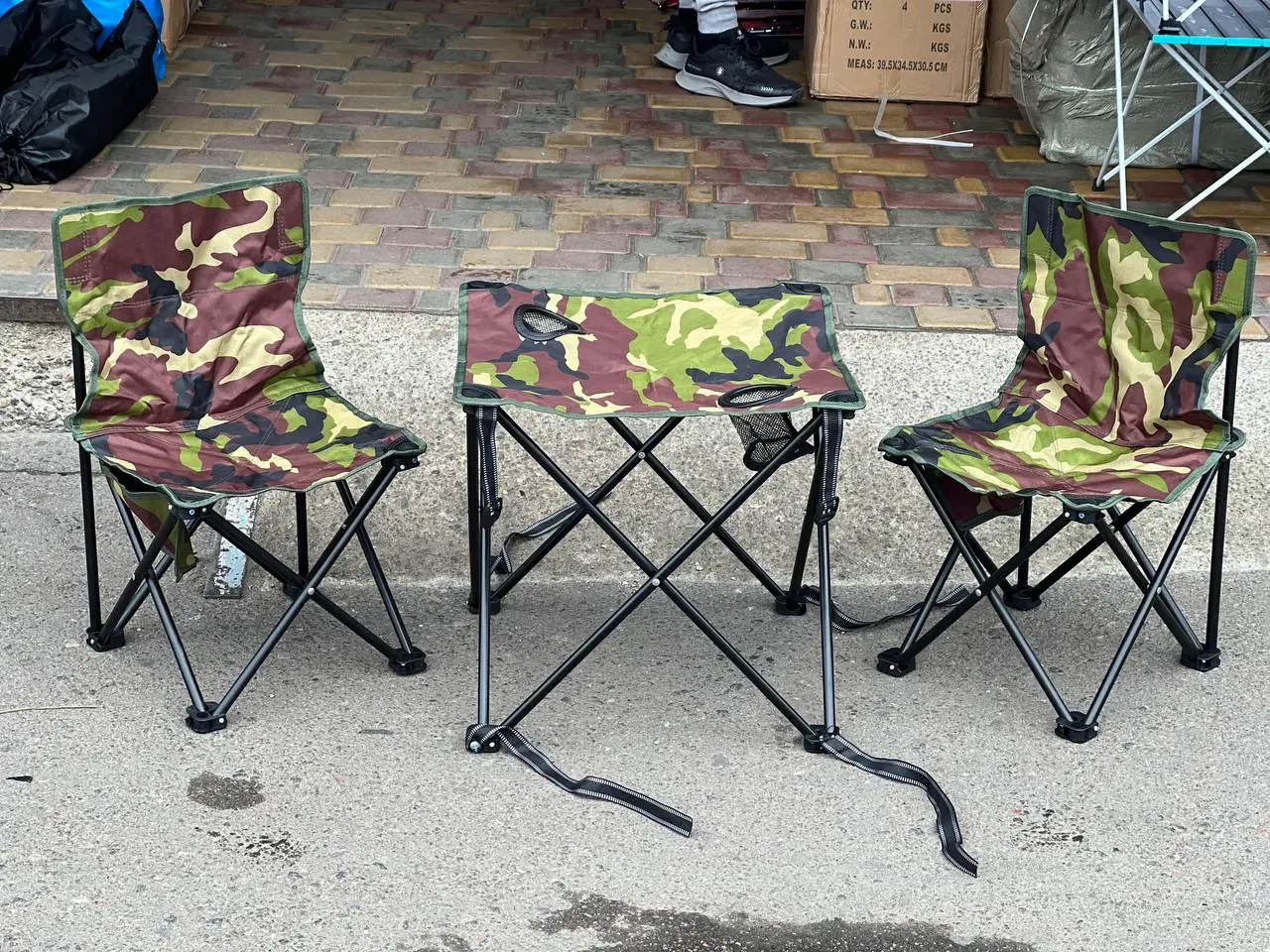 Набір для пікніка стіл та стільці 2шт у сумці / Туристичний столик зі стільцями / Складаний стіл та стільці - Зображення 2