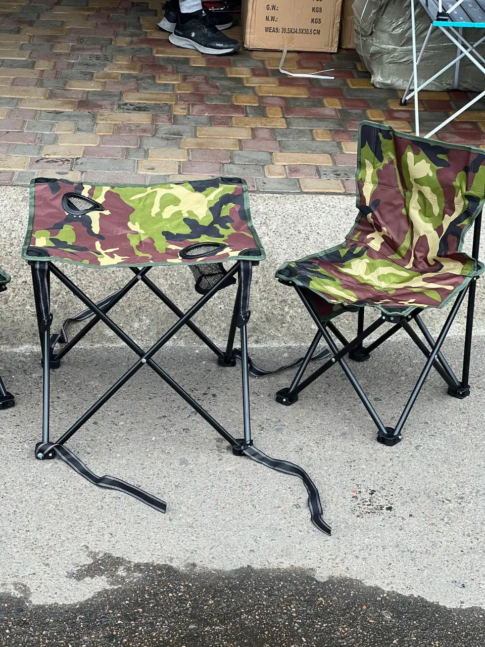 Набір для пікніка стіл та стільці 2шт у сумці / Туристичний столик зі стільцями / Складаний стіл та стільці - Зображення 4