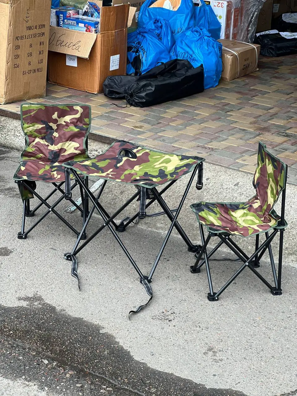 Набір для пікніка стіл та стільці 2шт у сумці / Туристичний столик зі стільцями / Складаний стіл та стільці - Зображення 5