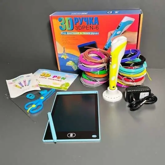 Набір для творчості 3D 3D ручка Pen-6 c LCD дисплеєм + графічний планшет + трафарети + 100 м пластику в комплекті - Зображення 4