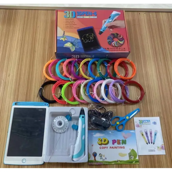 Набір для творчості 3D 3D ручка Pen-6 c LCD дисплеєм + графічний планшет + трафарети + 100 м пластику в комплекті - Зображення 5